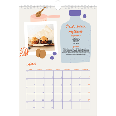 Calendrier photo A4 (20 x 30 cm) — Une année de recettes [Avril]