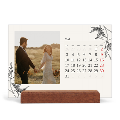 Calendrier de bureau support bois - paysage   — Encre & lierre [couverture]