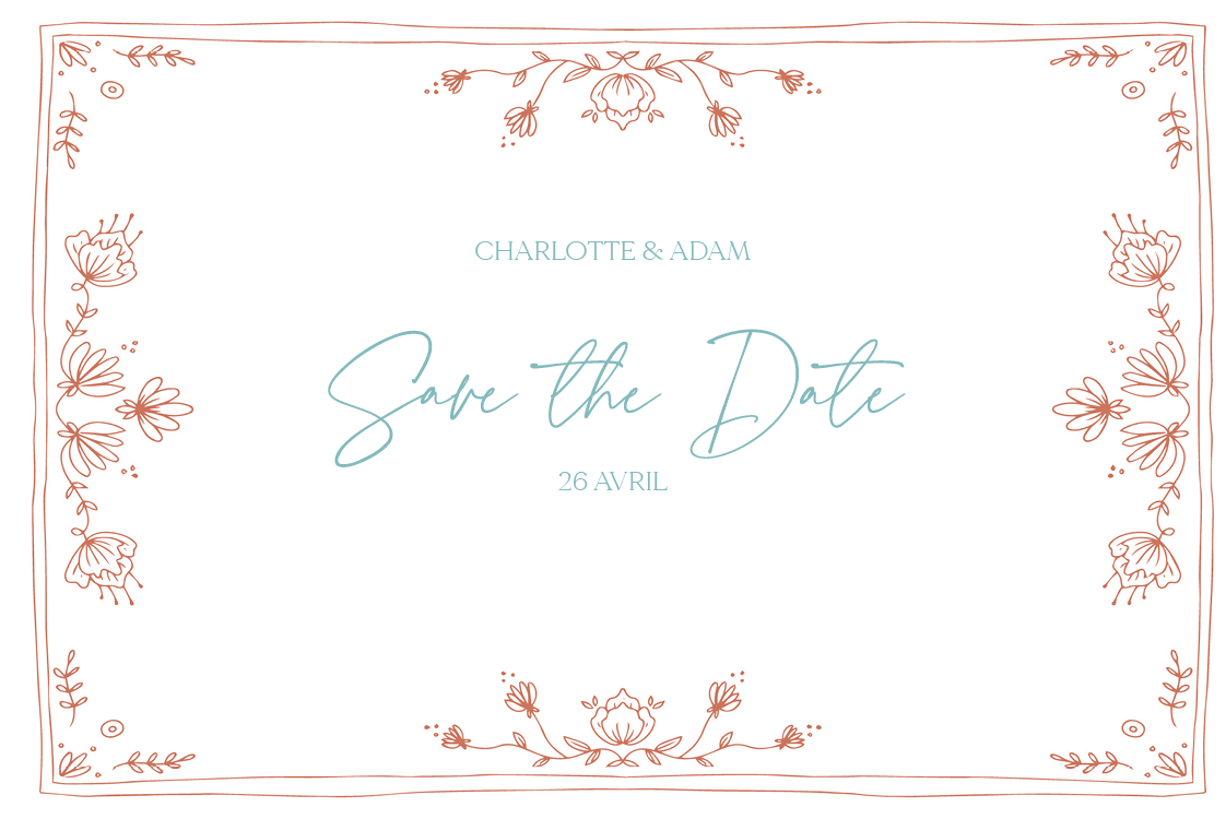 Save the date — Croquis floral