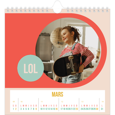 Calendriers annuels carré — Fun et moderne [Mars]