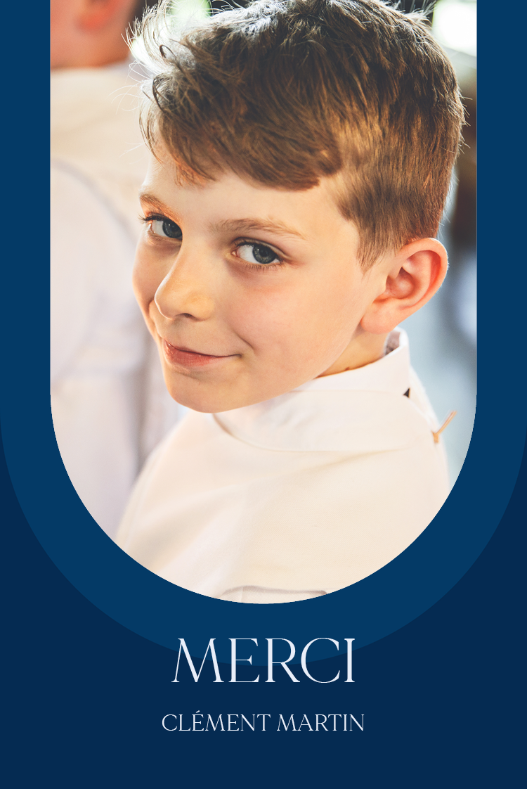 Carte de remerciement — Fluide - indigo