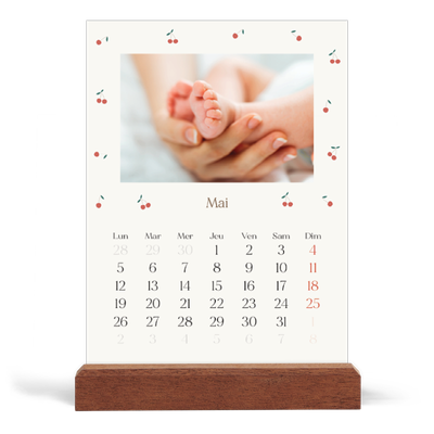 Calendrier de bureau support bois - portrait  — Cerise sur le bonheur [couverture]
