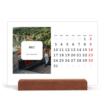 Calendrier de bureau support bois - paysage   — Toute l'histoire [couverture]