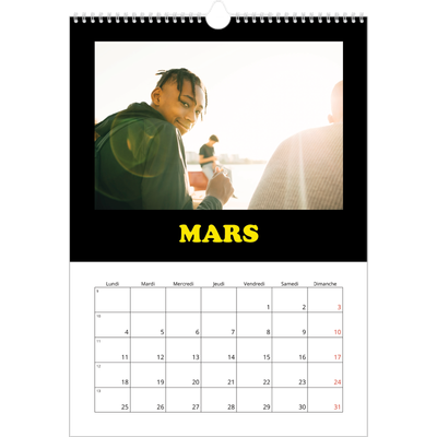 A3 Calendrier annuel — Fun Typo [Mars]