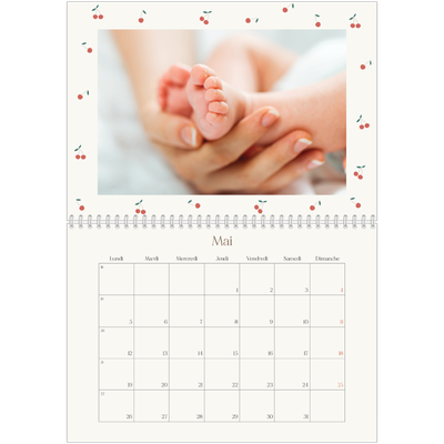 Calendrier photo A4 double (30 x 40 cm) — Cerise sur le bonheur [couverture]