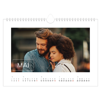 Calendrier photo A4 — Date superposée [couverture]