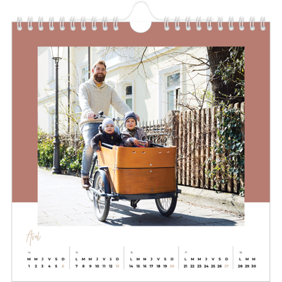 Calendriers annuels carré — Palette naturelle [Avril]