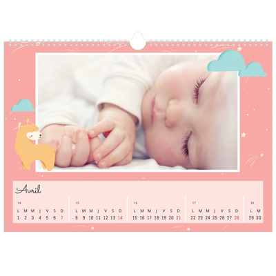 Calendrier photo A3 — Mes petits animaux [Avril]