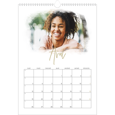 A3 Calendrier annuel — Effet photo [Avril]