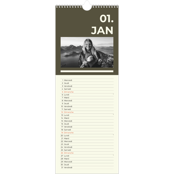 Calendrier mural long (15 x 40 cm) — Contemporain audacieux