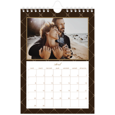 Calendrier photo A5 — Noir et blanc vintage [Avril]