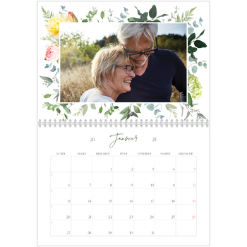 Calendrier photo A4 double — Fleurs traditionelles