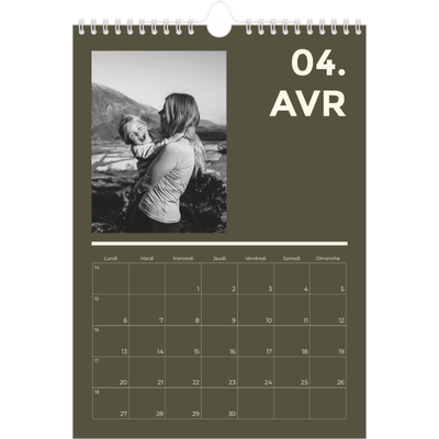 Calendrier photo A4 (20 x 30 cm) — Contemporain audacieux [Avril]