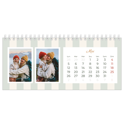 Calendrier de bureau — Lettrages et rayures [couverture]