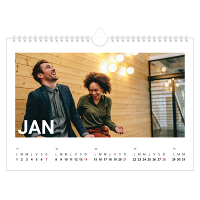 Calendrier photo A4 — Grand mois [Janvier]