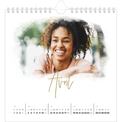 Calendriers annuels carré — Effet photo [Avril]