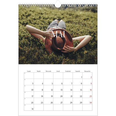 A3 Calendrier annuel — Évasion sans fin [Mai]