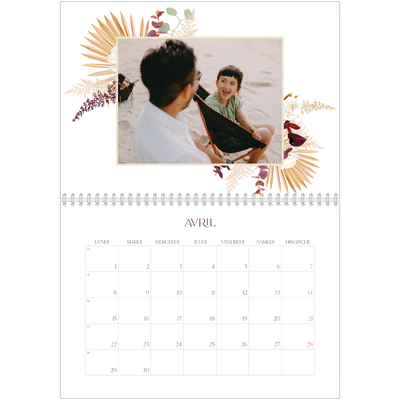 Calendrier photo A4 double (30 x 40 cm) — Bohème [Avril]