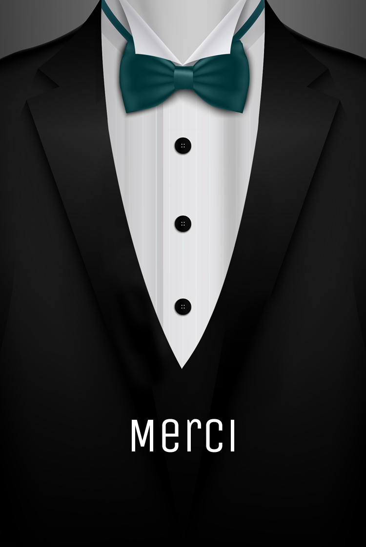 Carte de remerciement — Costume cravate