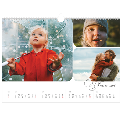 Calendrier photo A3 — Instantanés et calligraphie [Février]