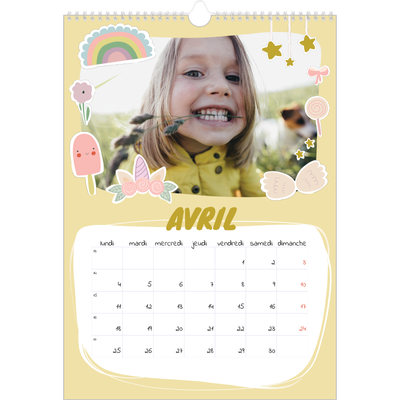 A3 Calendrier annuel — Licorne magique [Avril]