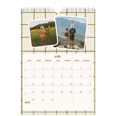 Calendrier photo A5 — Motifs rétros [Avril]