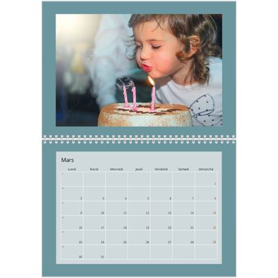 Calendrier photo A4 double (30 x 40 cm) — Un monde en couleur [Mars]