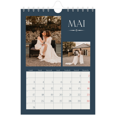 Calendrier photo A5 — Ardoise et sérifs [Mai]