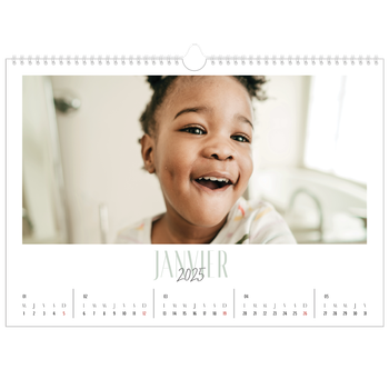 Calendrier photo A3 — Mix de typographies