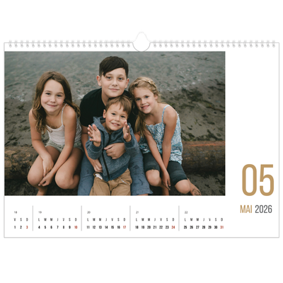 Calendrier photo A3 — Numéros mensuels [couverture]