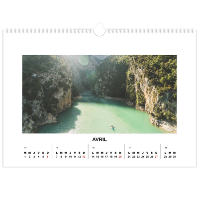 Calendrier photo A3 — Simple photo [Avril]
