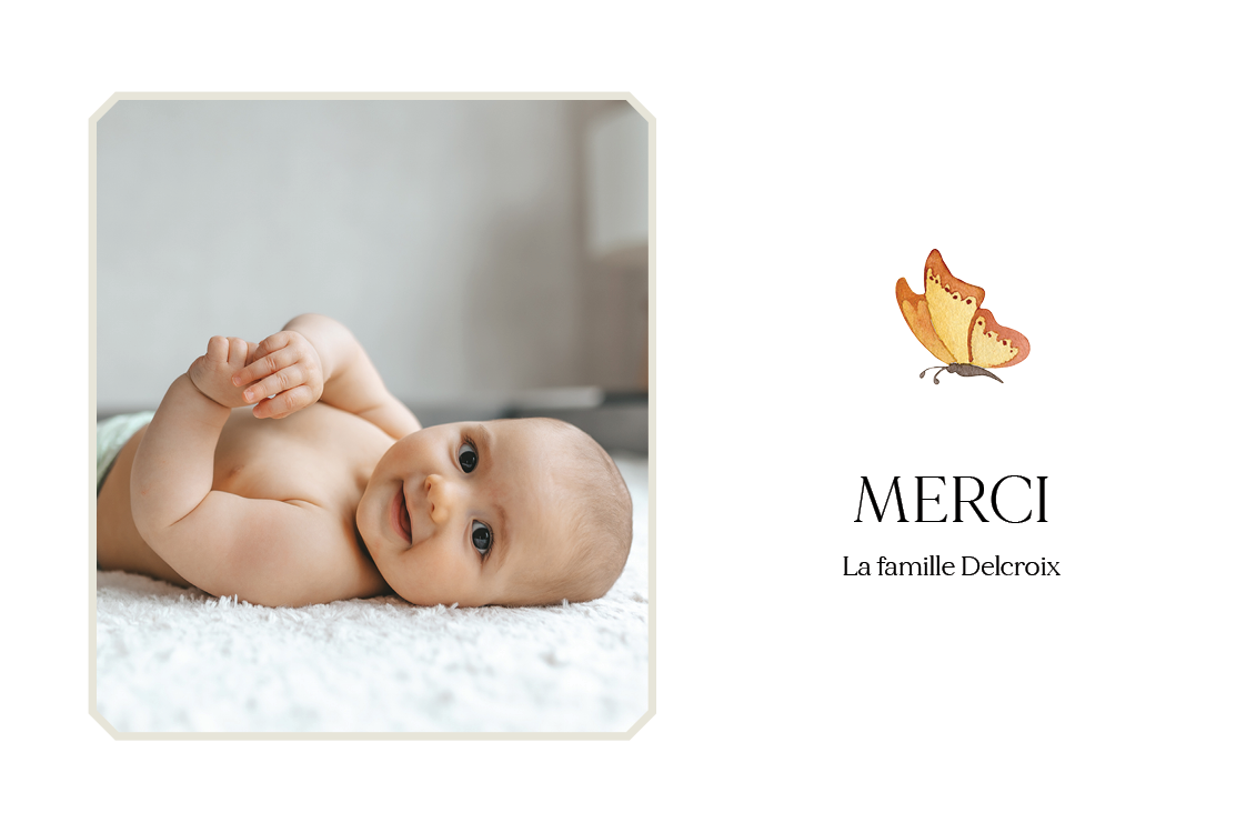 Carte de remerciement — Petits papillons