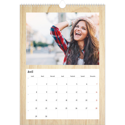 A3 Calendrier annuel — Rustique [Avril]