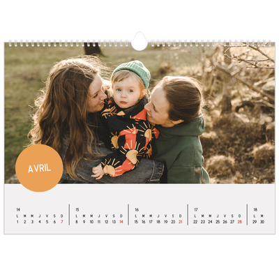 Calendrier photo A3 — Gommettes photo [Avril]