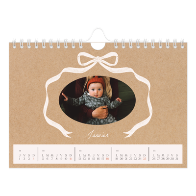 Calendrier photo A5 — Kraft et nœud [Janvier]