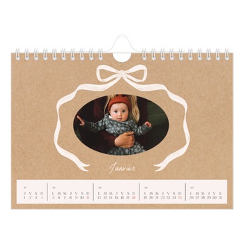Calendrier photo A5 — Kraft et nœud