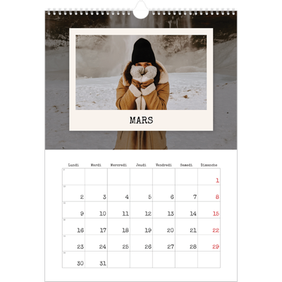 A3 Calendrier annuel — L'édition portrait [Mars]