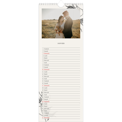 Calendrier mural long  — Encre & lierre [Janvier]