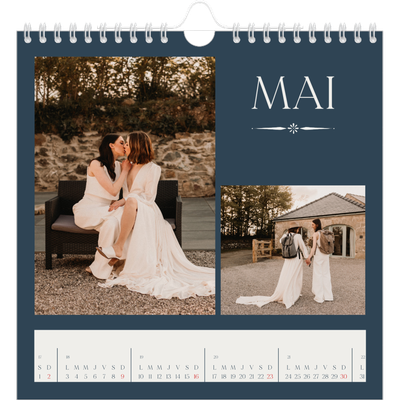 Calendriers annuels carré — Ardoise et sérifs [Mai]