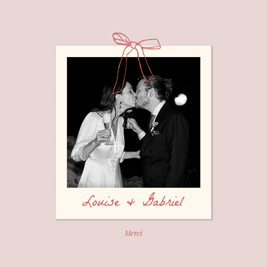 Carte de remerciement — Ruban d’amour