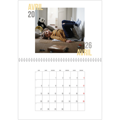 Calendrier photo A4 double (30 x 40 cm) — Type de couple [Avril]