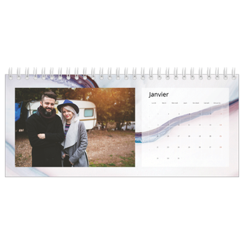 Calendrier de bureau — Effet marbre coloré