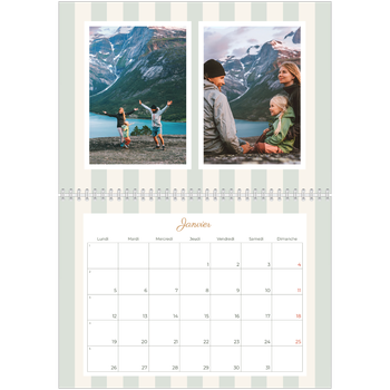 Calendrier photo A4 double — Lettrages et rayures