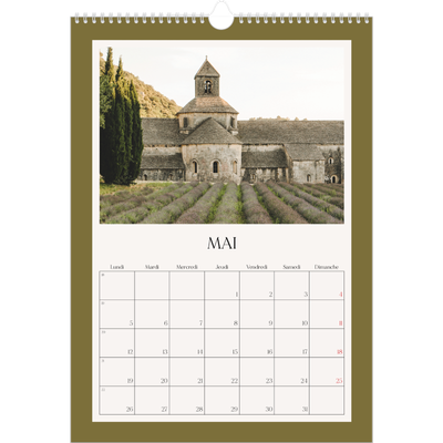 A3 Calendrier annuel — Couleurs classiques [couverture]
