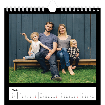 Calendriers annuels carré — Bodures noires [Février]