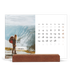 Calendrier de bureau support bois - paysage   — Superposition discrète [Février]