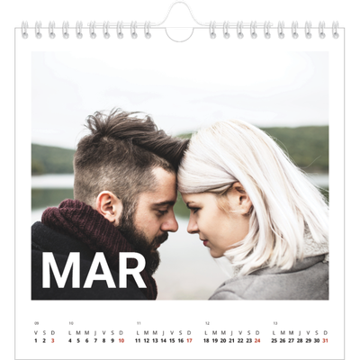 Calendriers annuels carré — Grand mois [Mars]