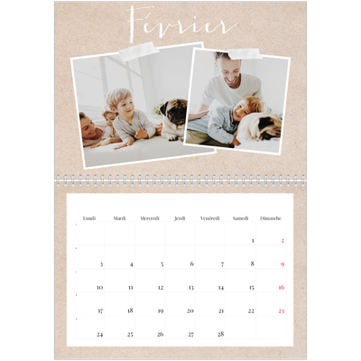 Calendrier photo A4 double (30 x 40 cm) — Calendrier-album [Février]