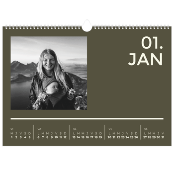 Calendrier photo A3 — Contemporain audacieux