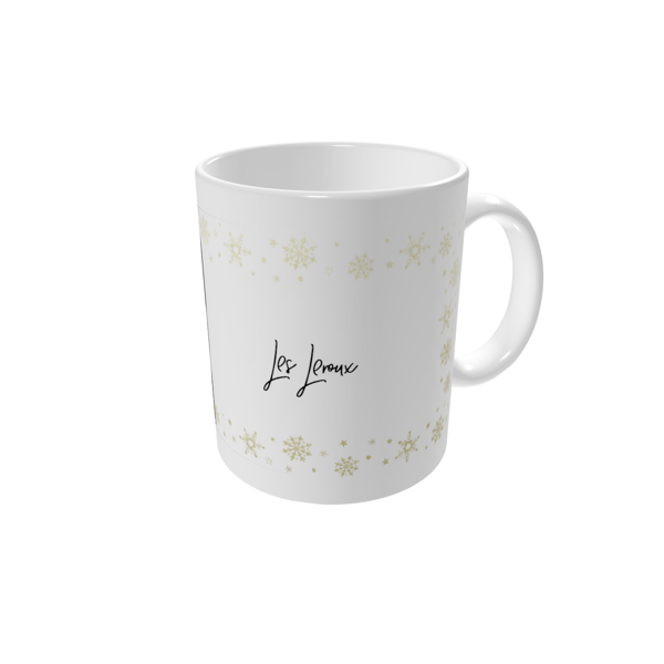 Mug personnalisé — Bordure flocons de neige